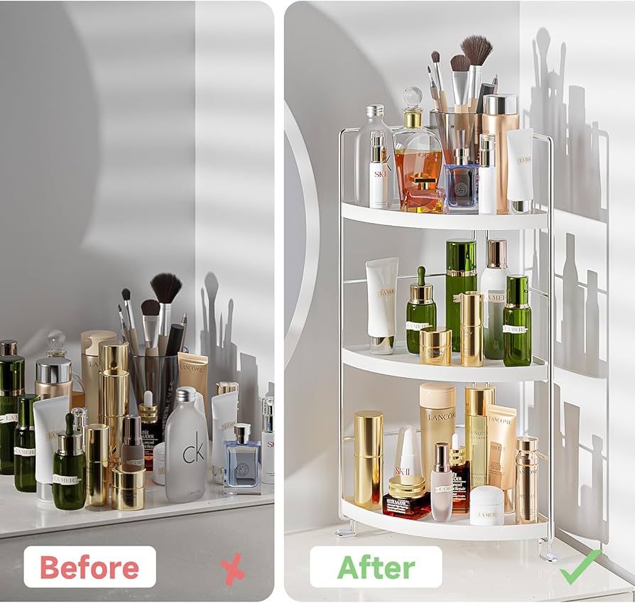 Acrylic Corner Cosmetic Rack, Makeup Storage Standing Shelf, Cosmetics Storage Organizer Acrylic Corner Cosmetic Rack, Makeup Storage Standing Shelf, Cosmetics Storage Organizer